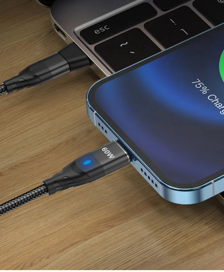 USB-C Magnetic Charging Adapter – 60W Fast Charger & Port Protection