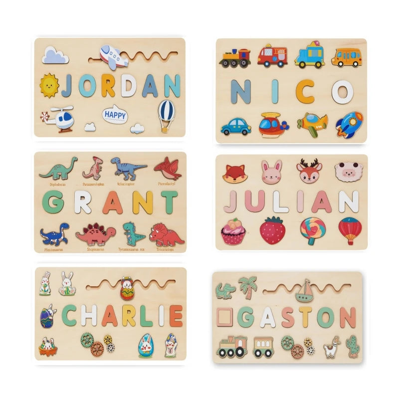 Personalized Wooden Name Puzzle – Montessori Toy for Toddlers
