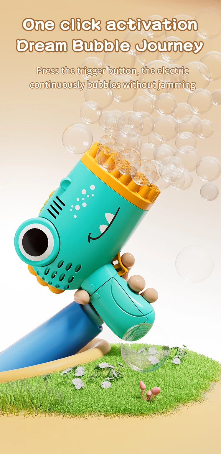 Dino Bubble Gun for Kids – Automatic Bubble Blaster Toy