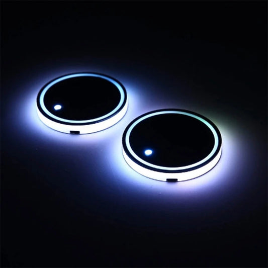 LED Cup Holder Coasters – USB Rechargeable 7-Color RGB Glow
