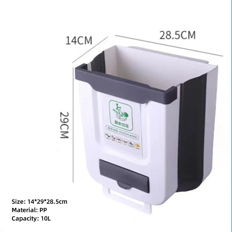 Foldable Kitchen Trash Bin | Wall-Mounted, Space-Saving Design