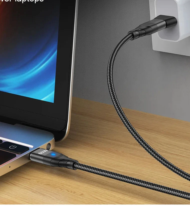 USB-C Magnetic Charging Adapter – 60W Fast Charger & Port Protection