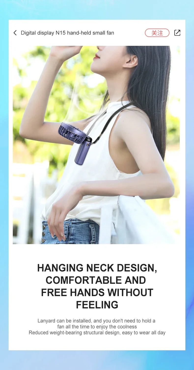 Portable Neck Fan – Foldable USB Rechargeable Mini Cooler