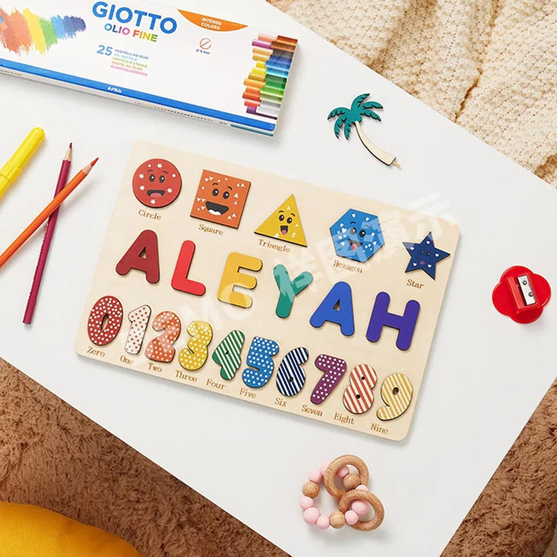 Personalized Wooden Name Puzzle – Montessori Toy for Toddlers