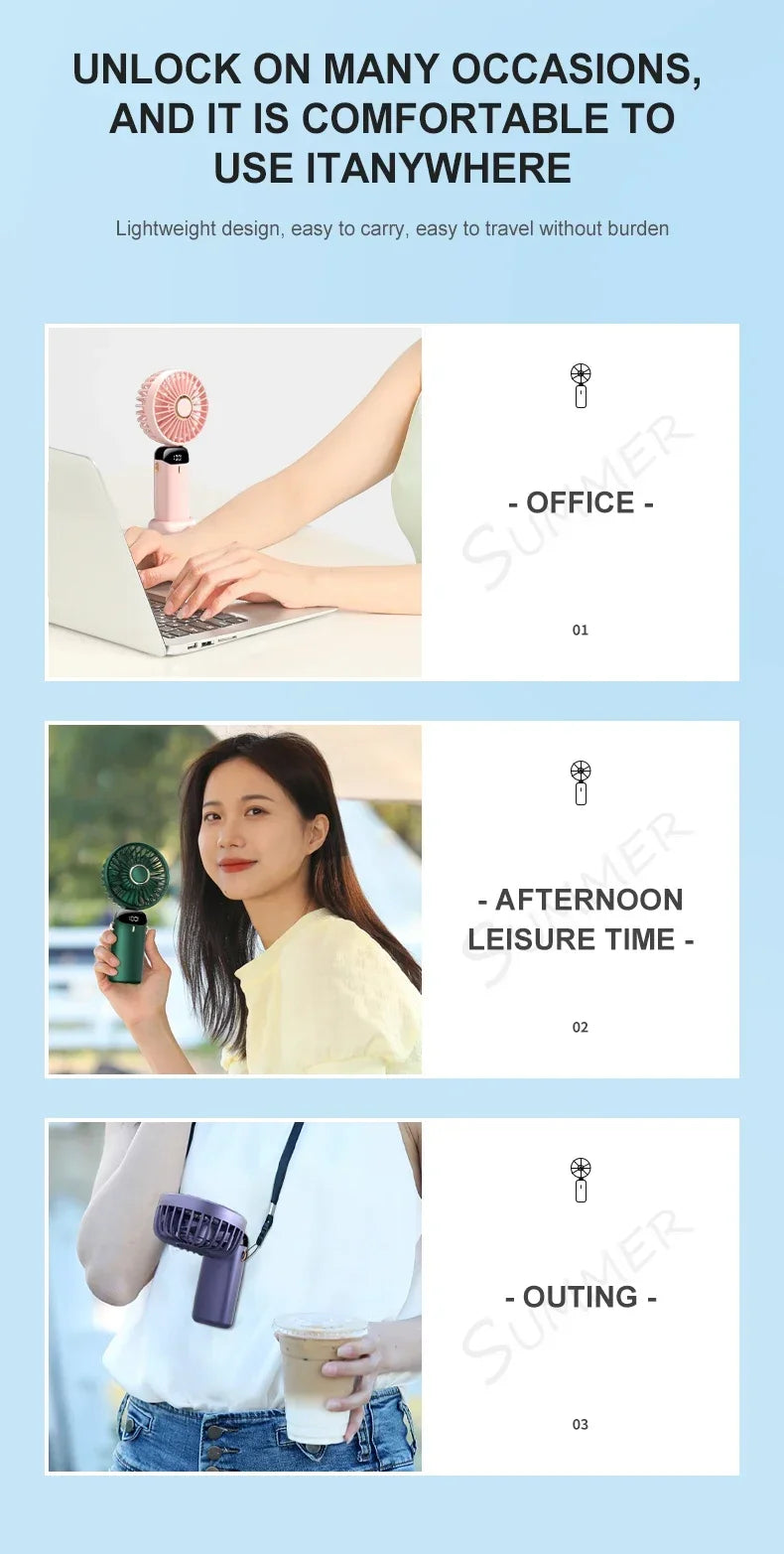 Portable Neck Fan – Foldable USB Rechargeable Mini Cooler