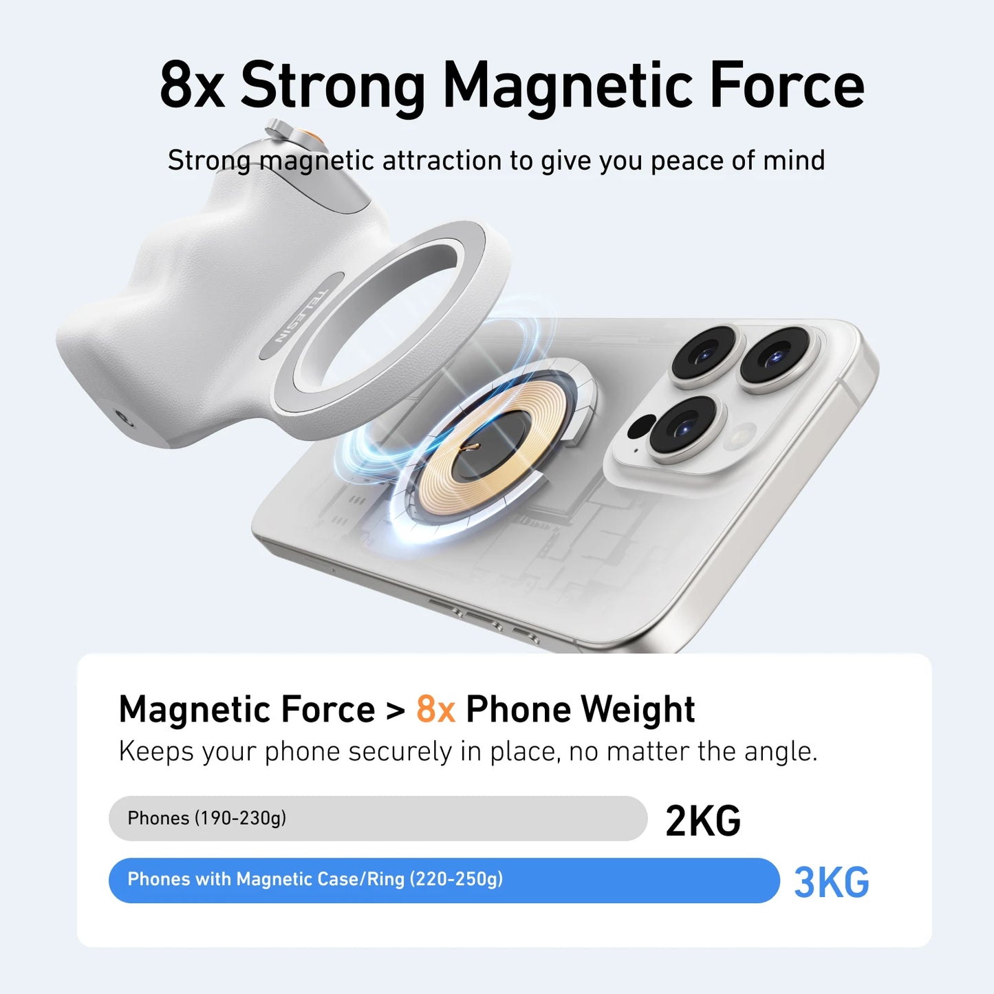 Magnetic Phone Grip with Remote – Pro Video Handle for iPhone & Android