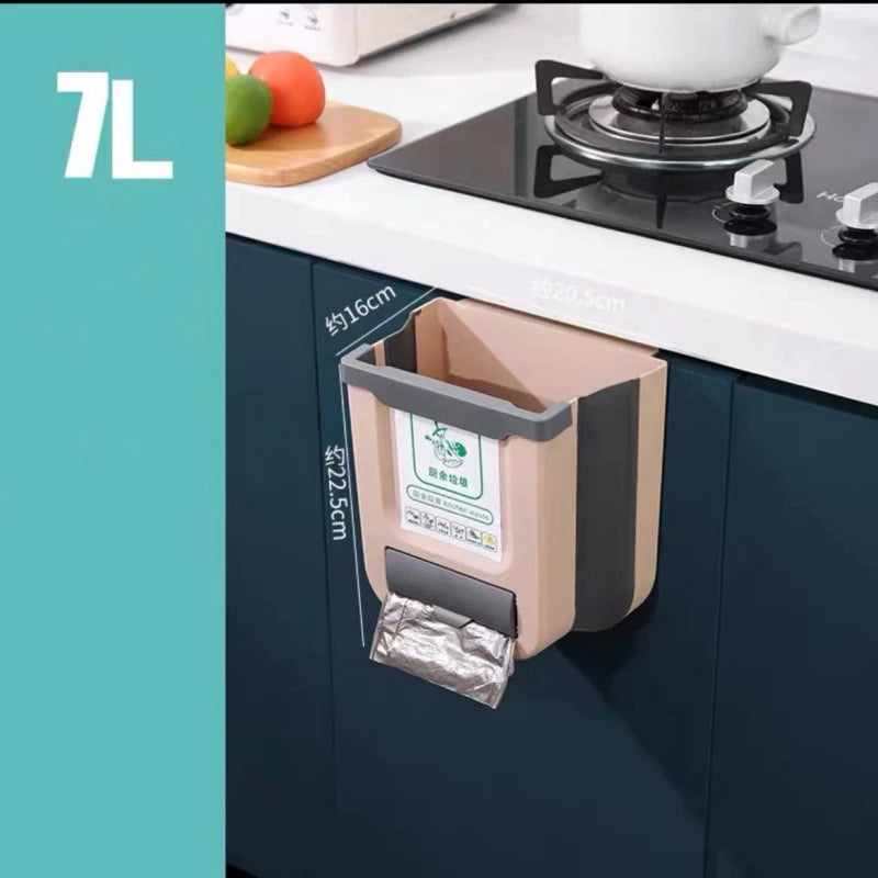 Foldable Kitchen Trash Bin | Wall-Mounted, Space-Saving Design