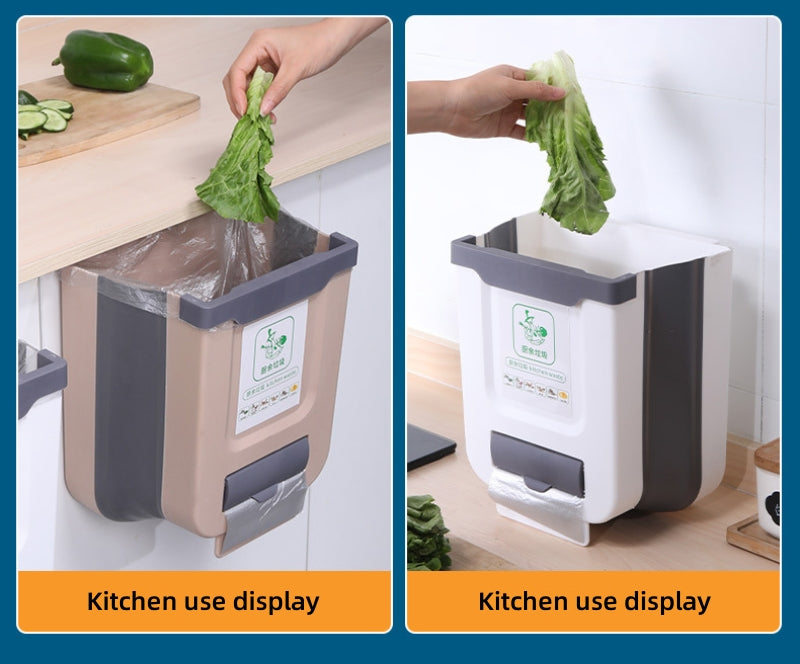 Foldable Kitchen Trash Bin | Wall-Mounted, Space-Saving Design