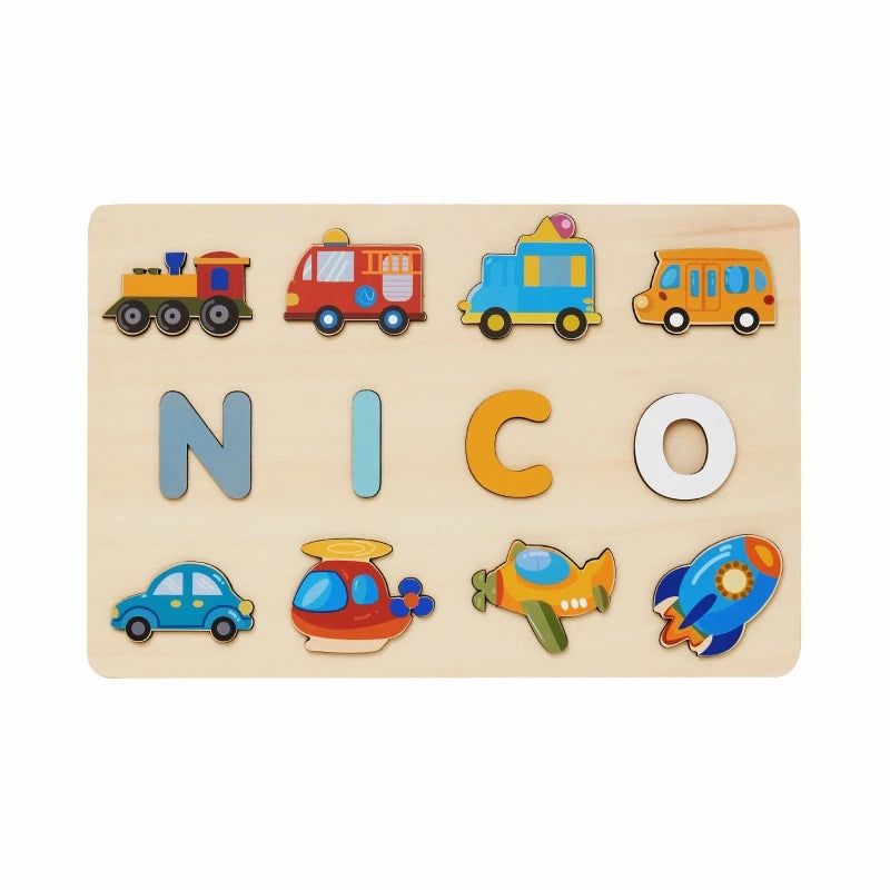 Personalized Wooden Name Puzzle – Montessori Toy for Toddlers