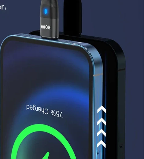 USB-C Magnetic Charging Adapter – 60W Fast Charger & Port Protection