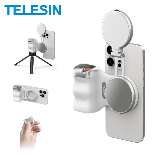 Magnetic Phone Grip with Remote – Pro Video Handle for iPhone & Android