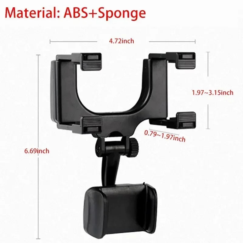 360° Rotating Car Phone Holder – Rearview Mirror Hands-Free Mount