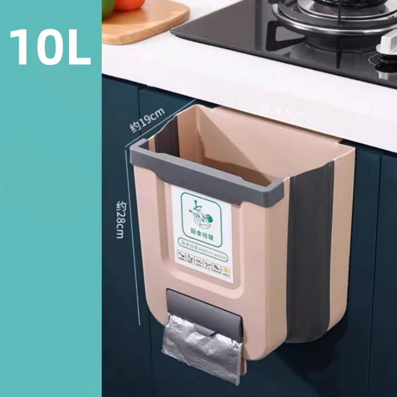 Foldable Kitchen Trash Bin | Wall-Mounted, Space-Saving Design
