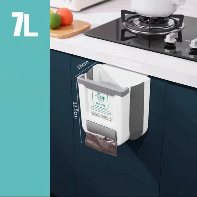 Foldable Kitchen Trash Bin | Wall-Mounted, Space-Saving Design
