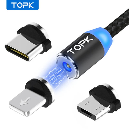 3-in-1 Magnetic Charging Cable | USB-C, Lightning, Micro USB
