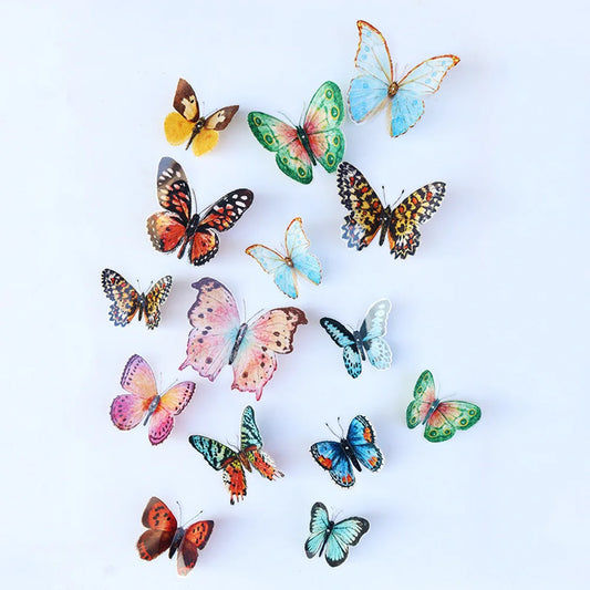 Watercolor 3D Butterfly Wall Stickers  36 Pcs Removable DIY Room Decor