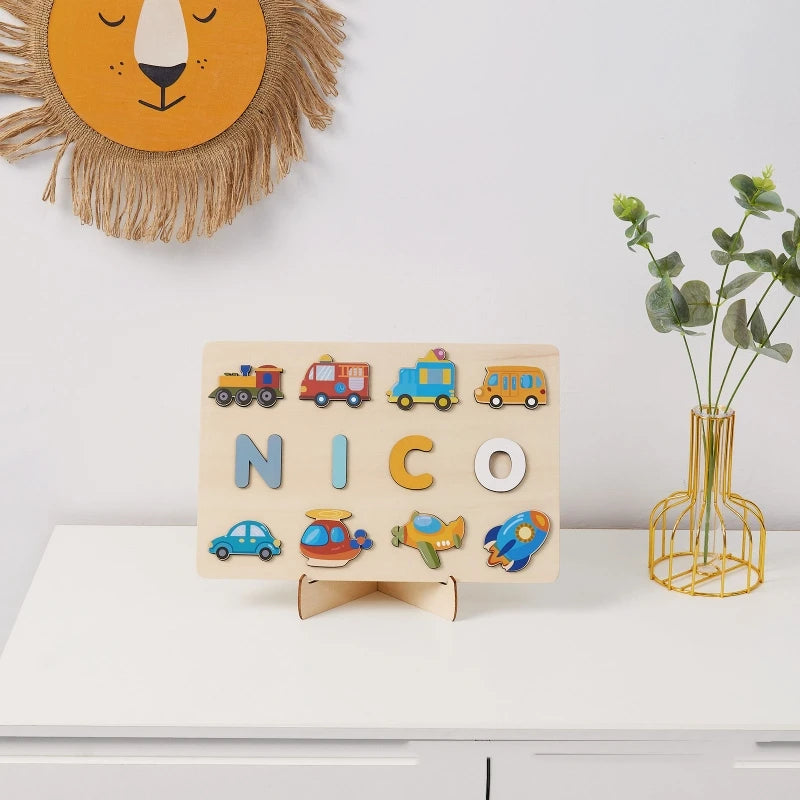Personalized Wooden Name Puzzle – Montessori Toy for Toddlers