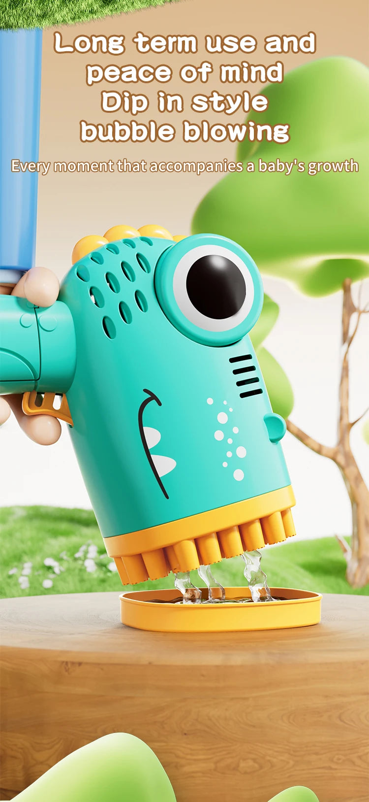 Dino Bubble Gun for Kids – Automatic Bubble Blaster Toy