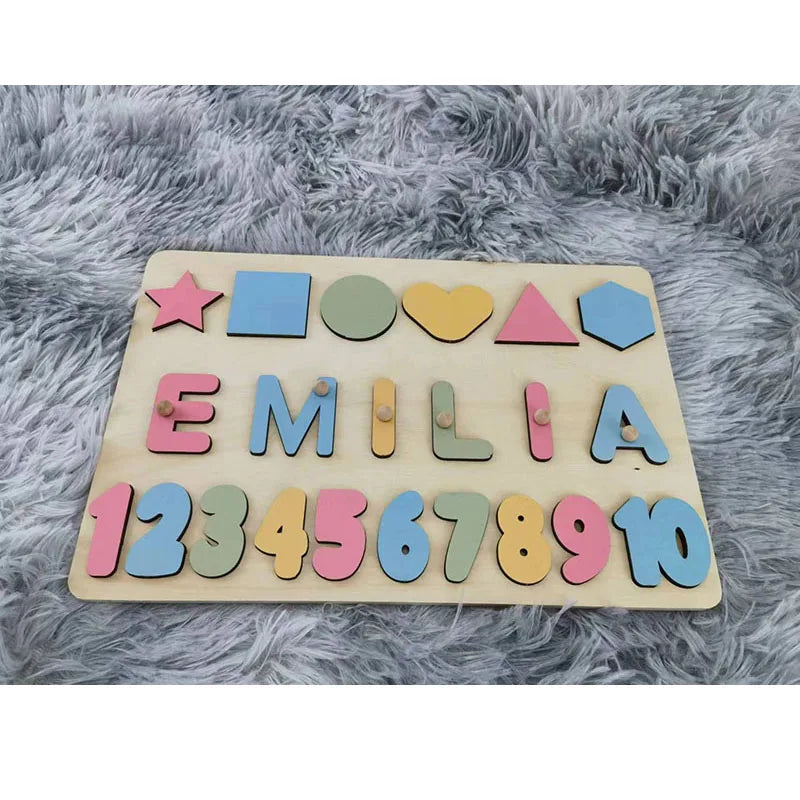 Personalized Wooden Name Puzzle – Montessori Toy for Toddlers