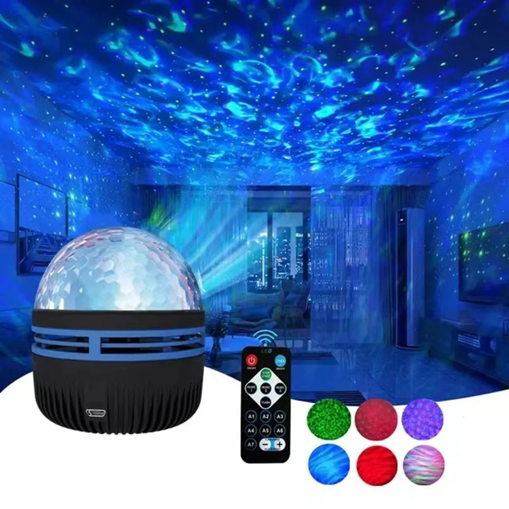 LED Galaxy Star Projector | 360° Rotation, USB Rechargeable