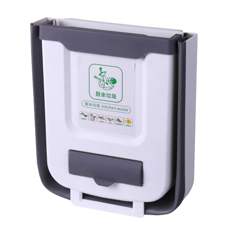 Foldable Kitchen Trash Bin | Wall-Mounted, Space-Saving Design