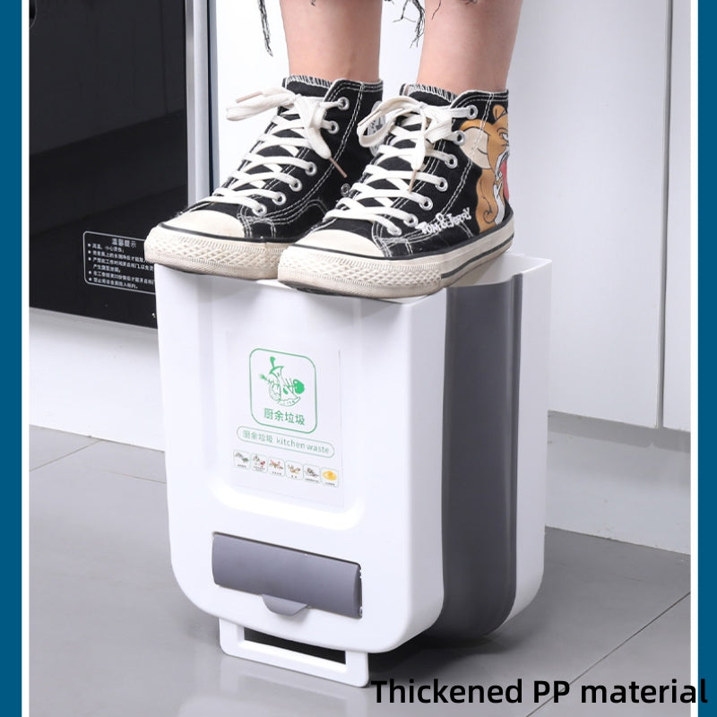 Foldable Kitchen Trash Bin | Wall-Mounted, Space-Saving Design