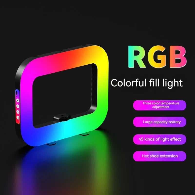 Rechargeable RGB Ring Light – Phone Mount for TikTok & Live