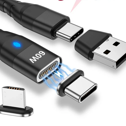 USB-C Magnetic Charging Adapter – 60W Fast Charger & Port Protection