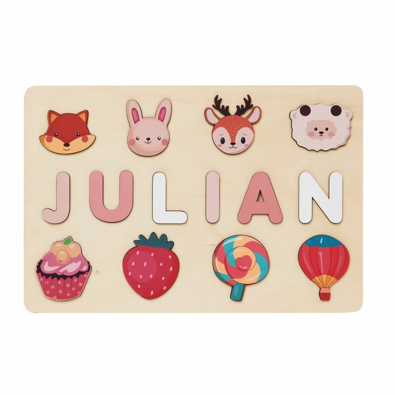 Personalized Wooden Name Puzzle – Montessori Toy for Toddlers