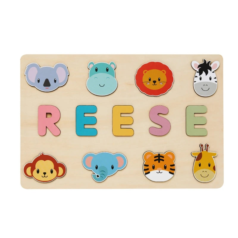 Personalized Wooden Name Puzzle – Montessori Toy for Toddlers