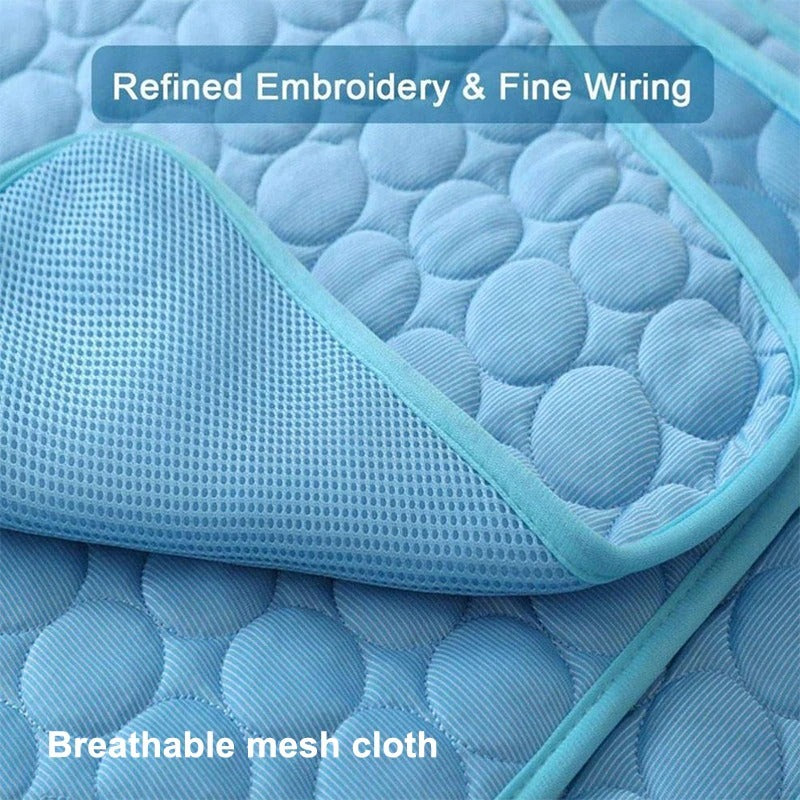 ChillMate™ Dog Cooling Mat – Non-Toxic Ice Silk Pad for Crates, Beds