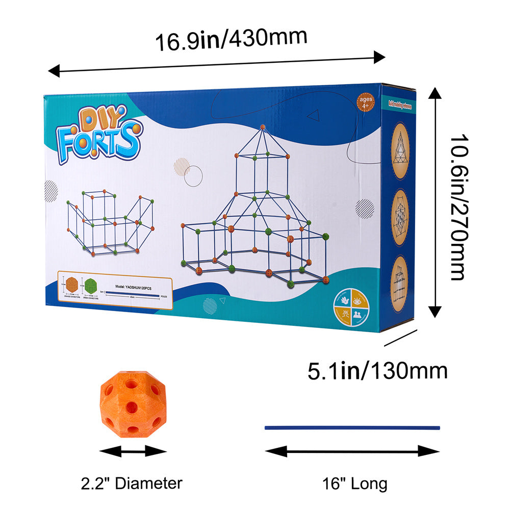 VEVOR Kids Fort Building Kit – 120PCS STEM Construction Toy Castle Play Set