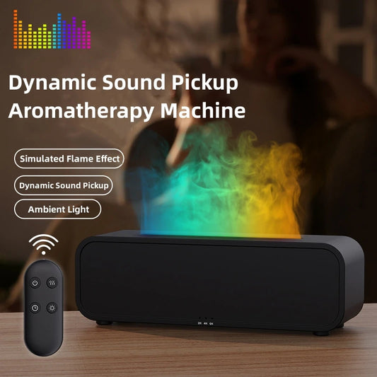 Flame Dynamic Aroma Diffuser – Remote Control, Music-Synced, Color-Changing Night Light (2025)