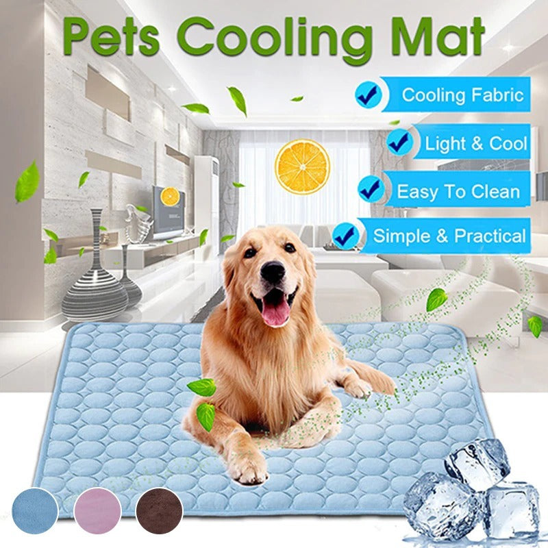 ChillMate™ Dog Cooling Mat – Non-Toxic Ice Silk Pad for Crates, Beds