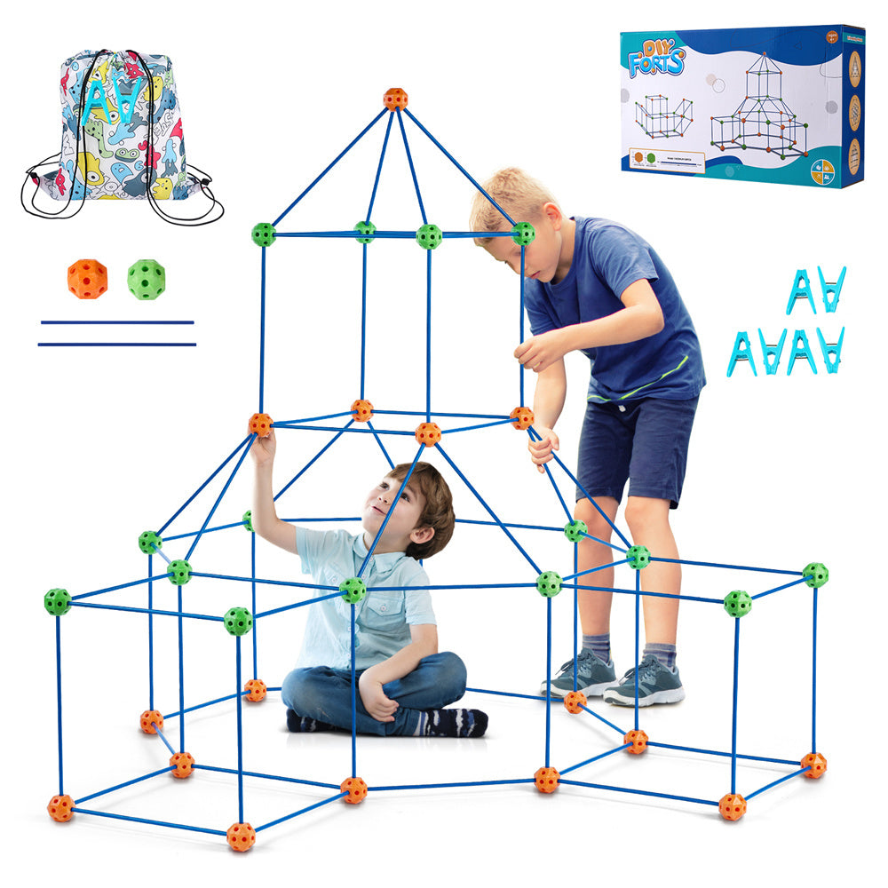 VEVOR Kids Fort Building Kit – 120PCS STEM Construction Toy Castle Play Set